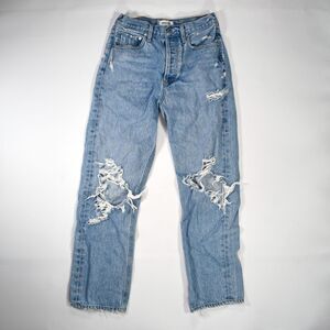 AGOLDE Kelly Distressed Straight Jeans - 25